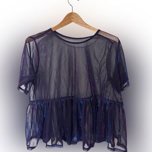 Iridescent babydoll top